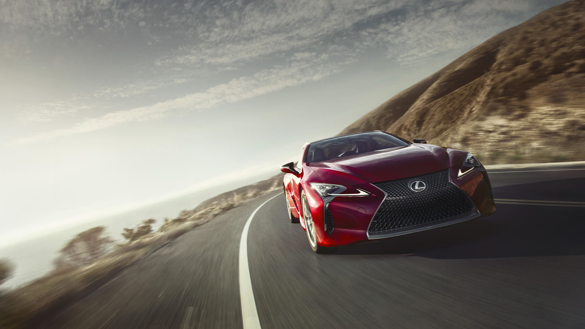 Lexus LC spindle grille headlights luxury coupe speed